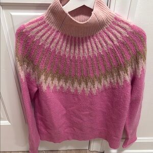Pink Patterned Women's Sweater Jcrew